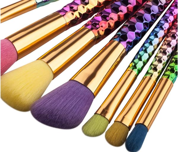 7 makeup børster havfrue regnbue - Makeup børster enhjørning