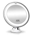 Miniatyrbilde 1 av 9: Sminkespeil med sugekopp, LED-lys og x10 Forstørrelse