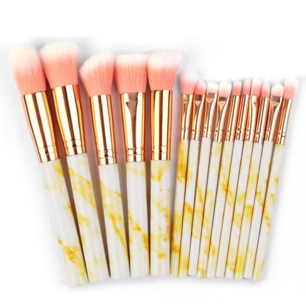 15 st Patie-Minerals Makeup Kosmetiska Borstar Gul Gul