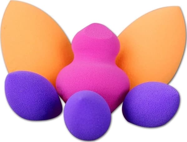 Real Techniques Miracle Sponges 3 Steps foundation påføringssvamp x2 + mini blandingssvamp x3 + kontursvamp