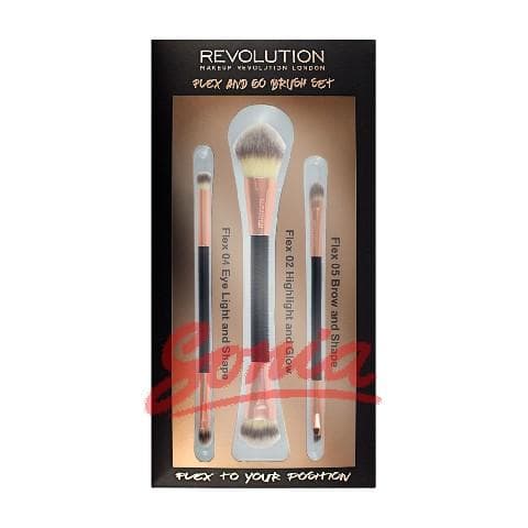 Makeup Brush Revolution Flex & Go Brush Set Kit makeup brushes 1op.-3p