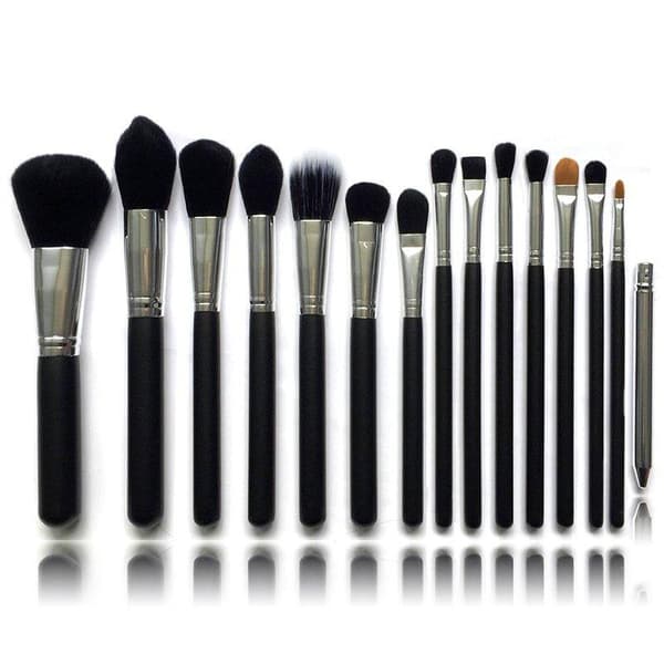 15 st. Svart / Silver Make-up / sminkborstar av bästa kvalité