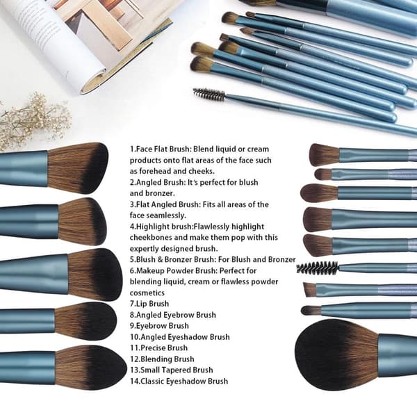 BS03 - BS-MALL 14 st. eksklusive Makeup / makeup børster af bedste kvalitet