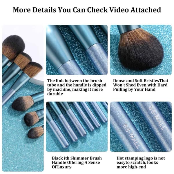 BS03 - BS-MALL 14 st. eksklusive Makeup / makeup børster af bedste kvalitet