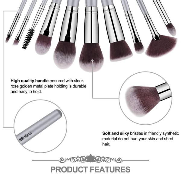 BS04 - BS-MALL 14 st. eksklusive Makeup / makeup børster av beste kvalitet