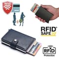 Miniatyrbillede 1 af 5: PopUp Smart korthållare skjuter Fram 8st Kort RFID-NFC Säker- Mörkblå