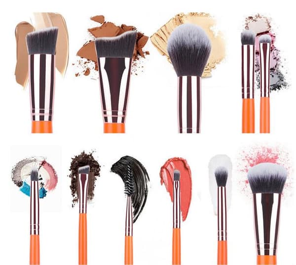 15 pcs Professional makeup brushes with practical bag (Pink)