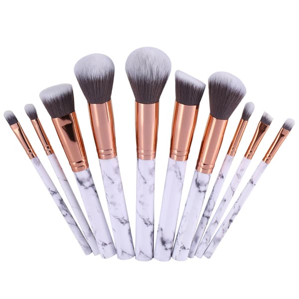 10st Professionella sminkborstar, make up set, marmor