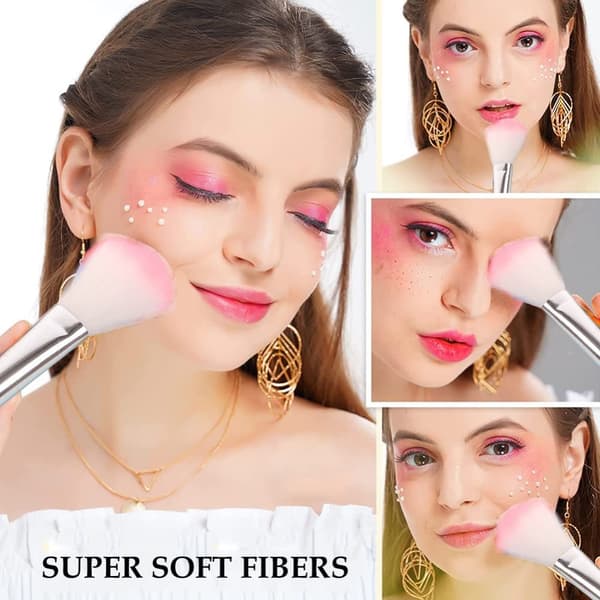 INF Sminkborstar Set med 5 make-up-borstar Rosa