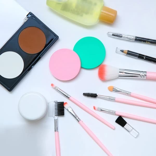 INF Sminkborstar Set med 5 make-up-borstar Rosa