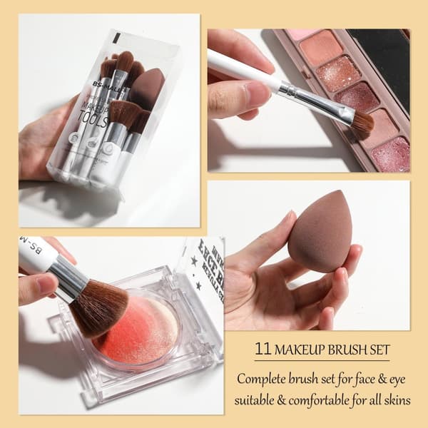 BS26 - BS-MALL 15 st. eksklusive Makeup / makeup børster af bedste kvalitet