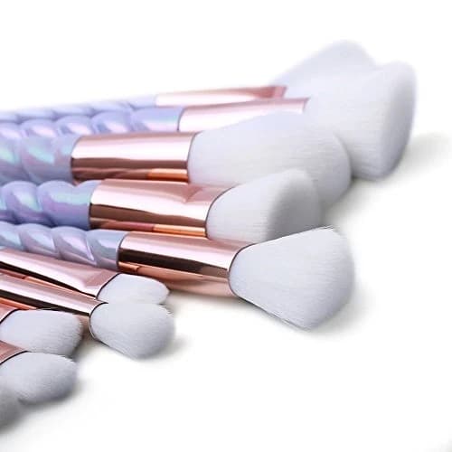 Professionella skonsamma sminkborstar 10-Pack, Unicorn Lila