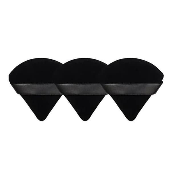 INF 3-pakning Triangular Powder puff - Vaskbare sminkesvamper - Svamper for sminke Svart