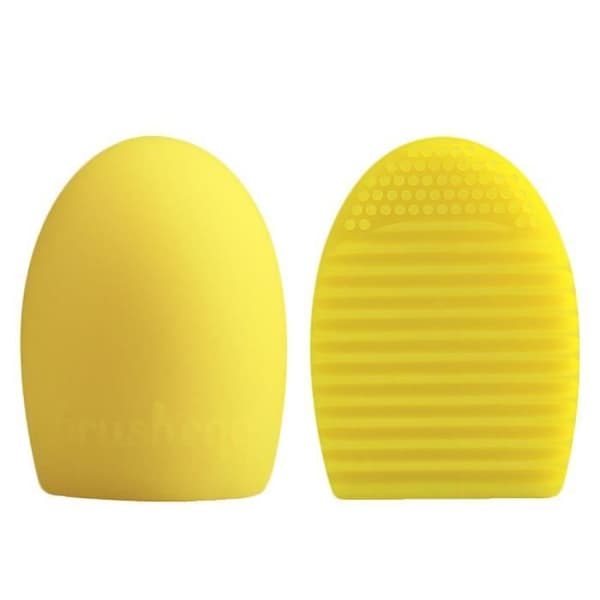 1 PC Fashion Damägg Rengöringshandske Tvättborste Scrubber Board Sminkborste - Gul