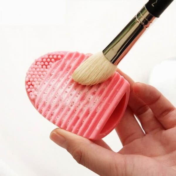 Kingwing® 1 stycke silikon kosmetisk rengöring Makeup Brush Gel Cleanser Tool Slumpmässig färgtvätt