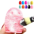 Miniatyrbild 3 av 4: 1 PC Mode damägg rengöringshandske tvättborste Scrubber Board Sminkborste - Rose Red