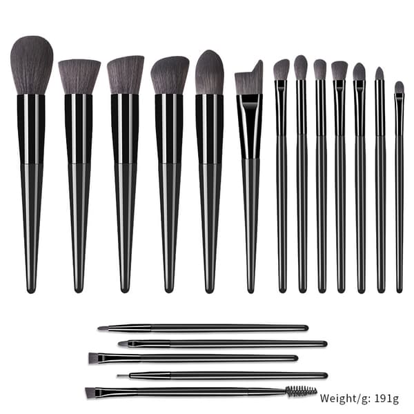 INF 18-delat professionell makeupborsteset med svart borstpåse