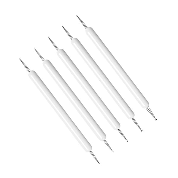 INF 5-delt rhinestone plukkepenner Hvit
