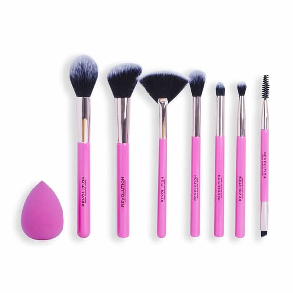 Meikkiharjasetti Revolution Make Up The Brush Edit Pinkki 8 Kappaletta
