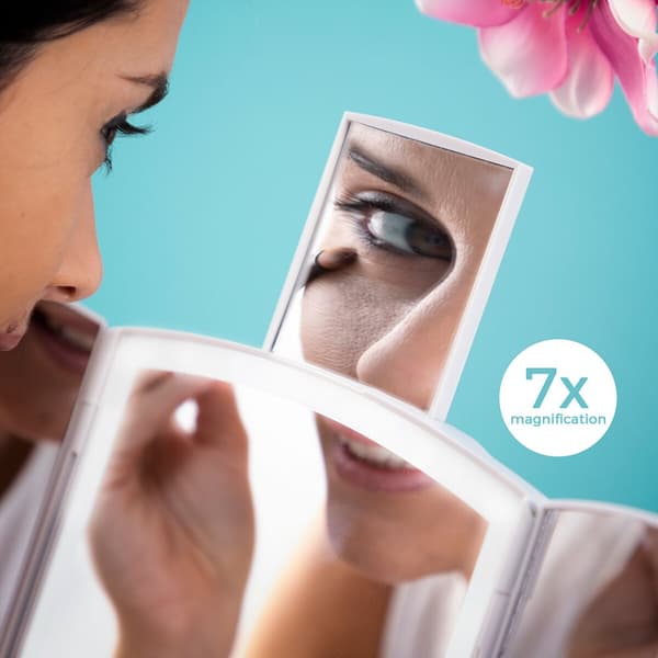 3-i-1 sammenklappeligt LED-spejl med makeup-organiser Panomir InnovaGoods