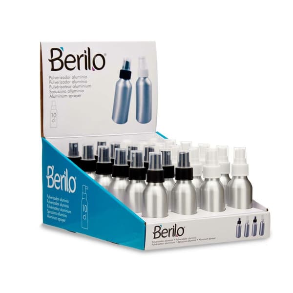 Sprayflaske Berilo CH9979-2 Hvid Sort Gennemsigtig Sølvfarvet Aluminium polypropylen 100 ml (24 enheder)