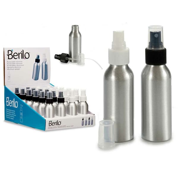 Sprayflaske Berilo CH9979-2 Hvid Sort Gennemsigtig Sølvfarvet Aluminium polypropylen 100 ml (24 enheder)