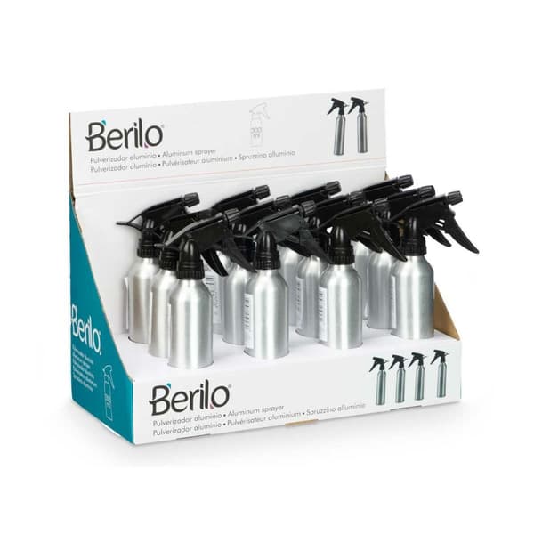 Sprayflaske Berilo 37581 Svart Sølv Aluminium polypropylen 300 ml (12 enheter)