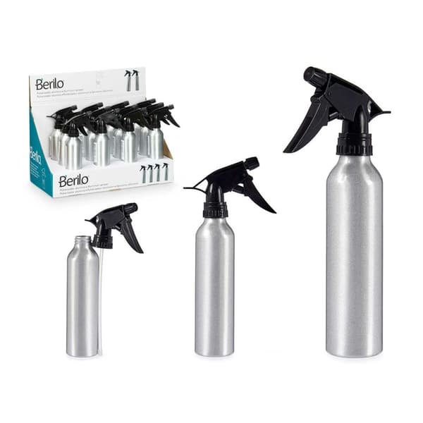 Sprayflaske Berilo 37581 Svart Sølv Aluminium polypropylen 300 ml (12 enheter)