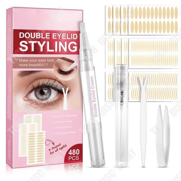 TD® Double Eyelid Stickers 480 stickers Långvarig vidhäftning Icke-märkande och osynlig Vattentät och smutsavvisande