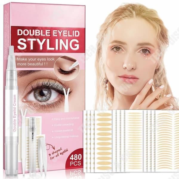 TD® Double Eyelid Stickers 480 stickers Långvarig vidhäftning Icke-märkande och osynlig Vattentät och smutsavvisande