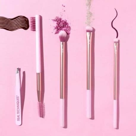 Set med penslar - Real Techniques - Naturligt vacker - 3 ögonpenslar - Mascara pensel - Pincett