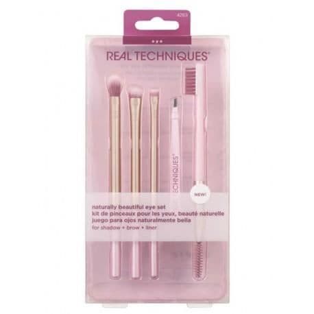 Set med penslar - Real Techniques - Naturligt vacker - 3 ögonpenslar - Mascara pensel - Pincett
