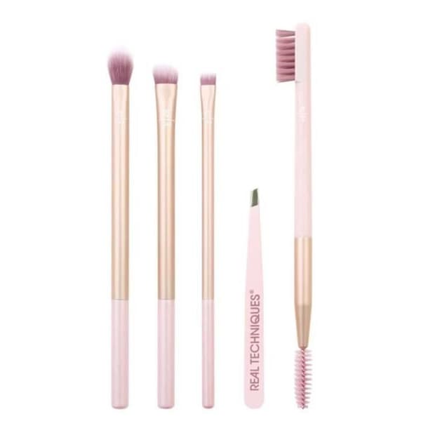 Set med penslar - Real Techniques - Naturligt vacker - 3 ögonpenslar - Mascara pensel - Pincett