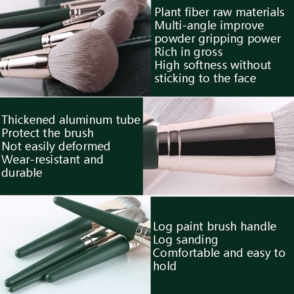 14 st Makeup Brush Set Foundation Powder Concealer Borstar Borsthållare