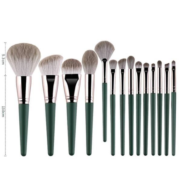 14 st Makeup Brush Set Foundation Powder Concealer Borstar Borsthållare