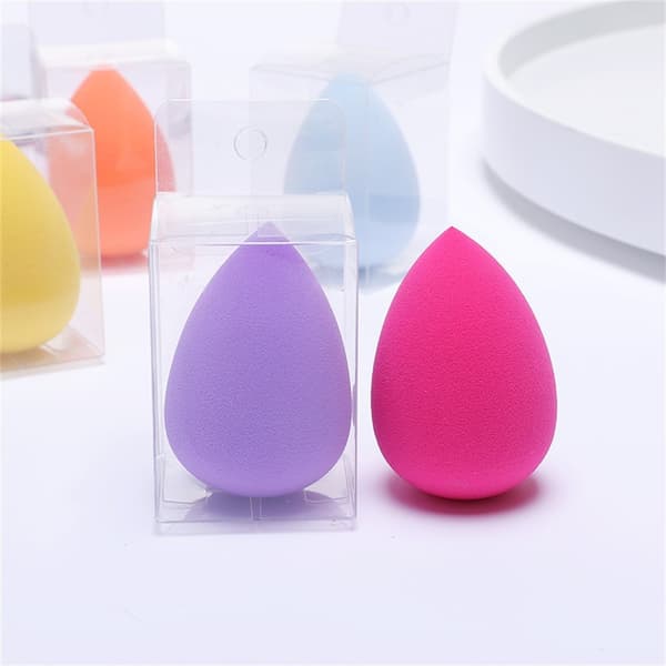 2 st Makeup Sponge Blender Teardrop Beauty Egg Rengöringspuff Hudvård - Gul