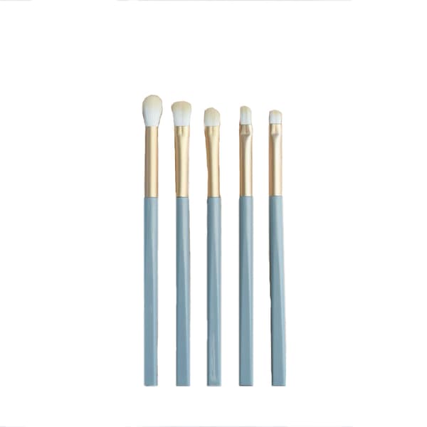 INF Makeup Brush Set - 5 Borstar med Hållare Blå