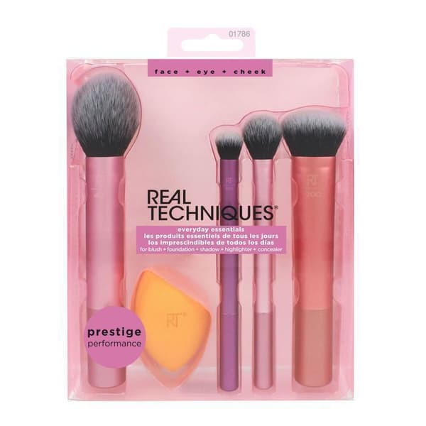 Makeup kit - Real Techniques - Everyday Essentials - 5 produkter - Rosa färg - 2020