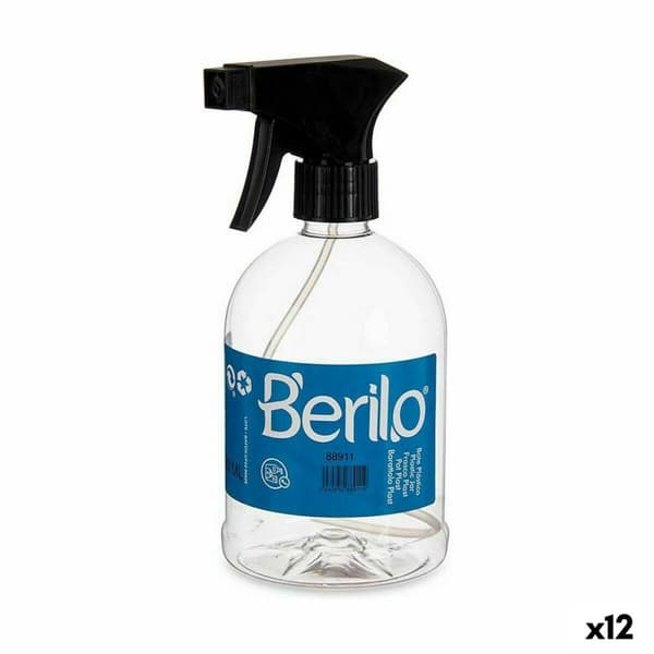 Sprayflaske Berilo SE1205-ROCIADOR Sort Gennemsigtig Plastik 500 ml (12 enheder)
