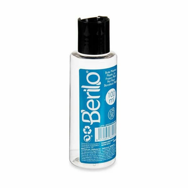 væskebeholder til rejse Berilo SE1541-VERTIDOR Sort Gennemsigtig Plastik 100 ml (24 enheder)