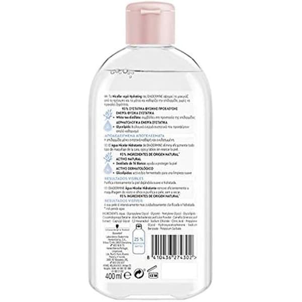 Micellärt vatten - DIADERMINE - 400ml - Återfuktande - Alla hudtyper - Dag och natt
