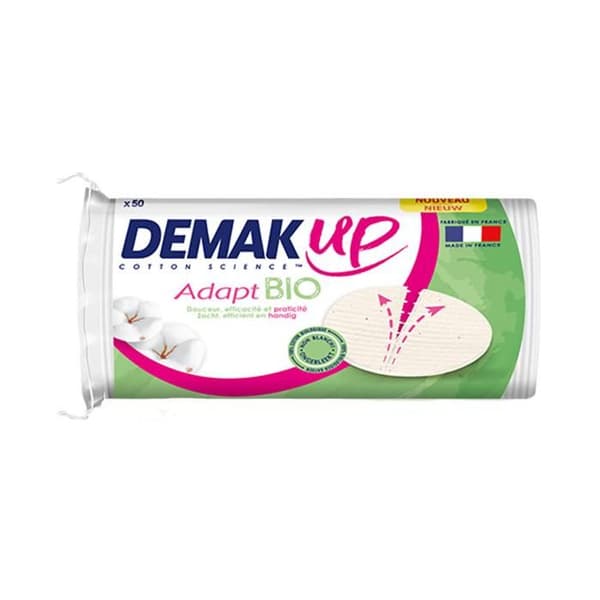Demaquilleringsskiva - Demak'Up - Adapt Bio - Ovala - 50 enheter - 100% ekologisk