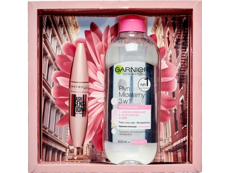 Maybelline MAYBELLINE_SET Lash Sensational Mascara Black Mascara 9.5ml + Garnier Skin Naturals Micellar Water 3in1 400ml