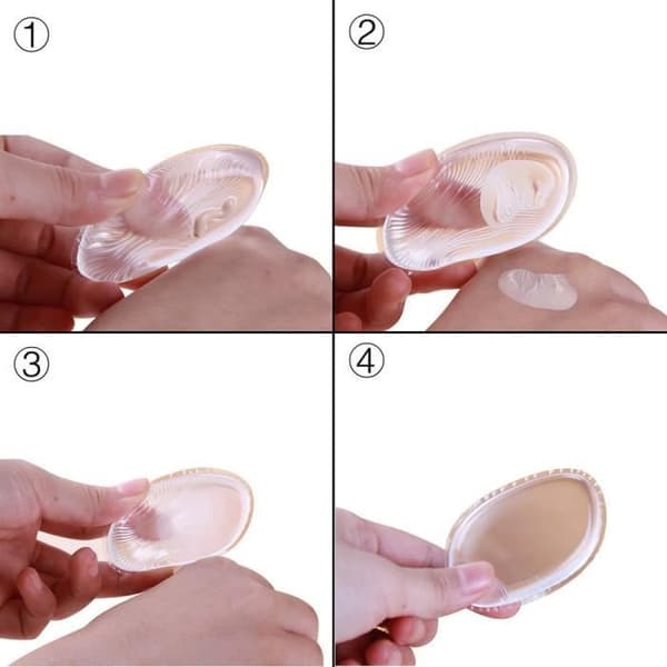 2 st Silica Gel Sponge Puff Attached Transparent Foundation Makeup Cosmetic Tool