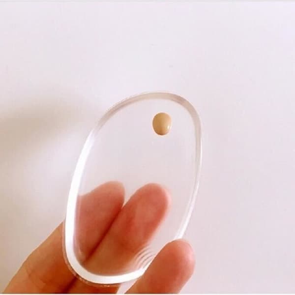 2 st Silica Gel Sponge Puff Attached Transparent Foundation Makeup Cosmetic Tool