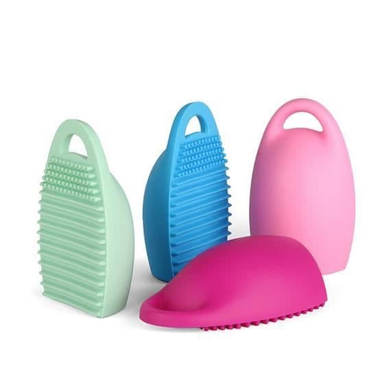 Sminkrengöring Tvättborste Silica Glove Board Scrubber Kosmetisk Clean Tools Mini tvättbräda för sminkborstar-lila