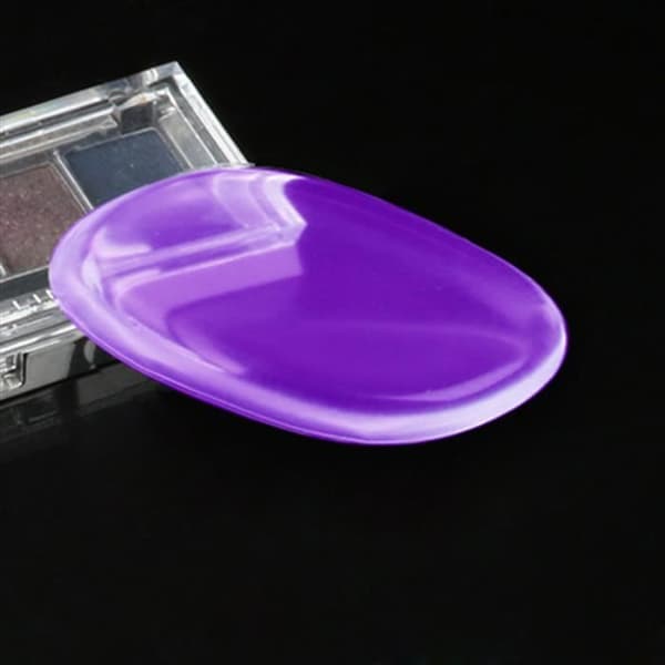 2st Lila Silica Gel Sponge Puff Attached Transparent Foundation Makeup Cosmetic Tool
