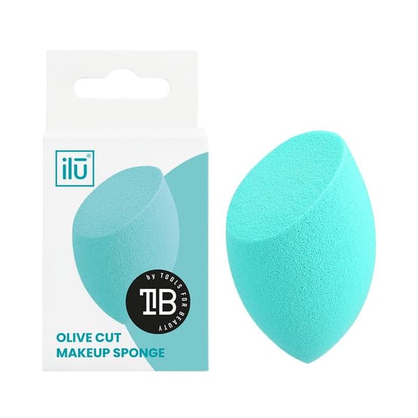 Ilū Make Up Olive Cut Sponge Turkos - sminksvamp