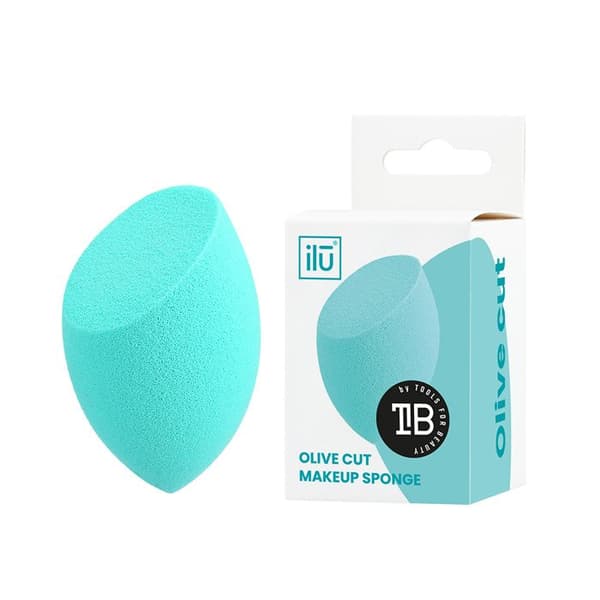 Ilū Make Up Olive Cut Sponge Turkos - sminksvamp