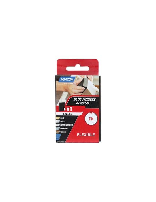 Sponge 4 ansikt 100x66x26 korn 180 fin norton nuvarande - NORTON